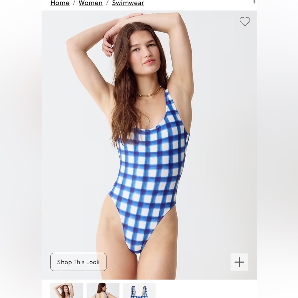 J. Crew - Scoopneck One Piece Swimsuit in Gingham Blue